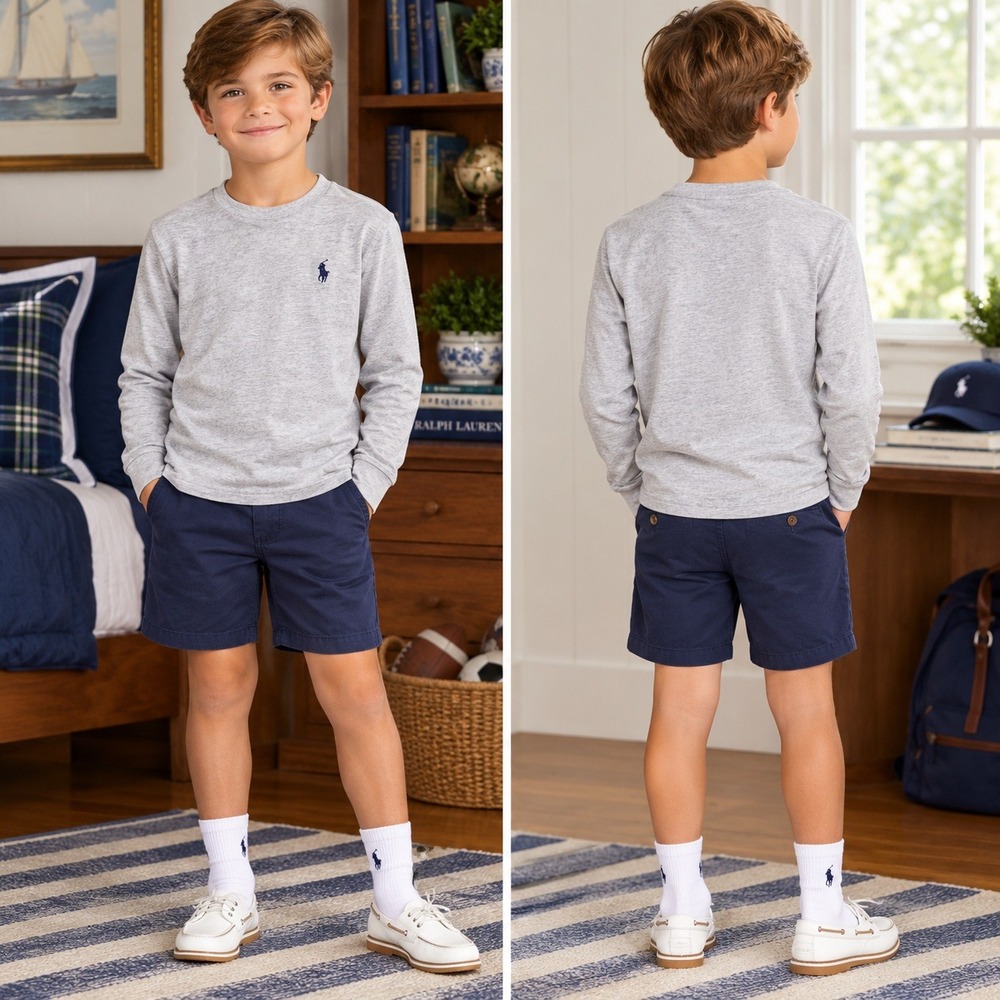 Polo Ralph Lauren boys Grey Long Sleeve Pony Logo preppy T Shirt 
Minimalist S 8